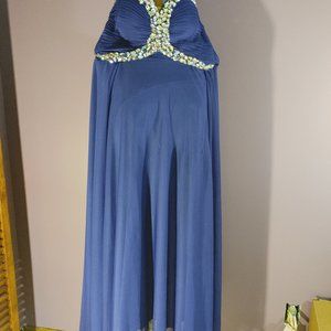 Purple Beaded Strapless Formal by Xscape